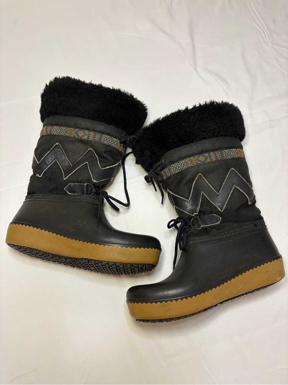 Vintage Baffin Insulated Winter Snow Boots Retro Polar Aztec Women’s 8 Canadian - Picture 6 of 10